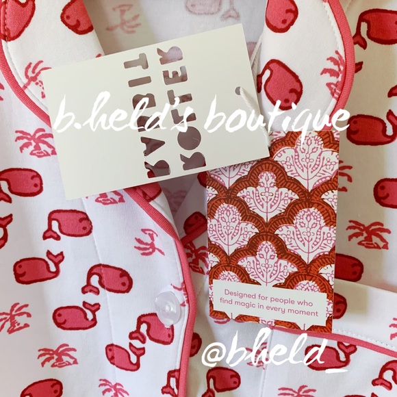 Roller Rabbit Moby The Whale Polo Pajamas in Pink Size Small S Brand New NWT - Picture 5 of 17